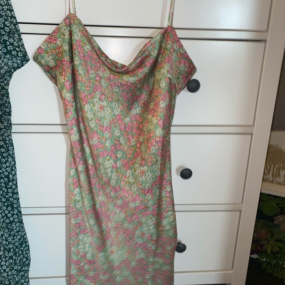 Silk floral UO dress
